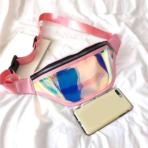 Pastel Iridescent Holographic Waist Belt Shoulder Belt-bag Fanny Pack - Picture 3 of 16